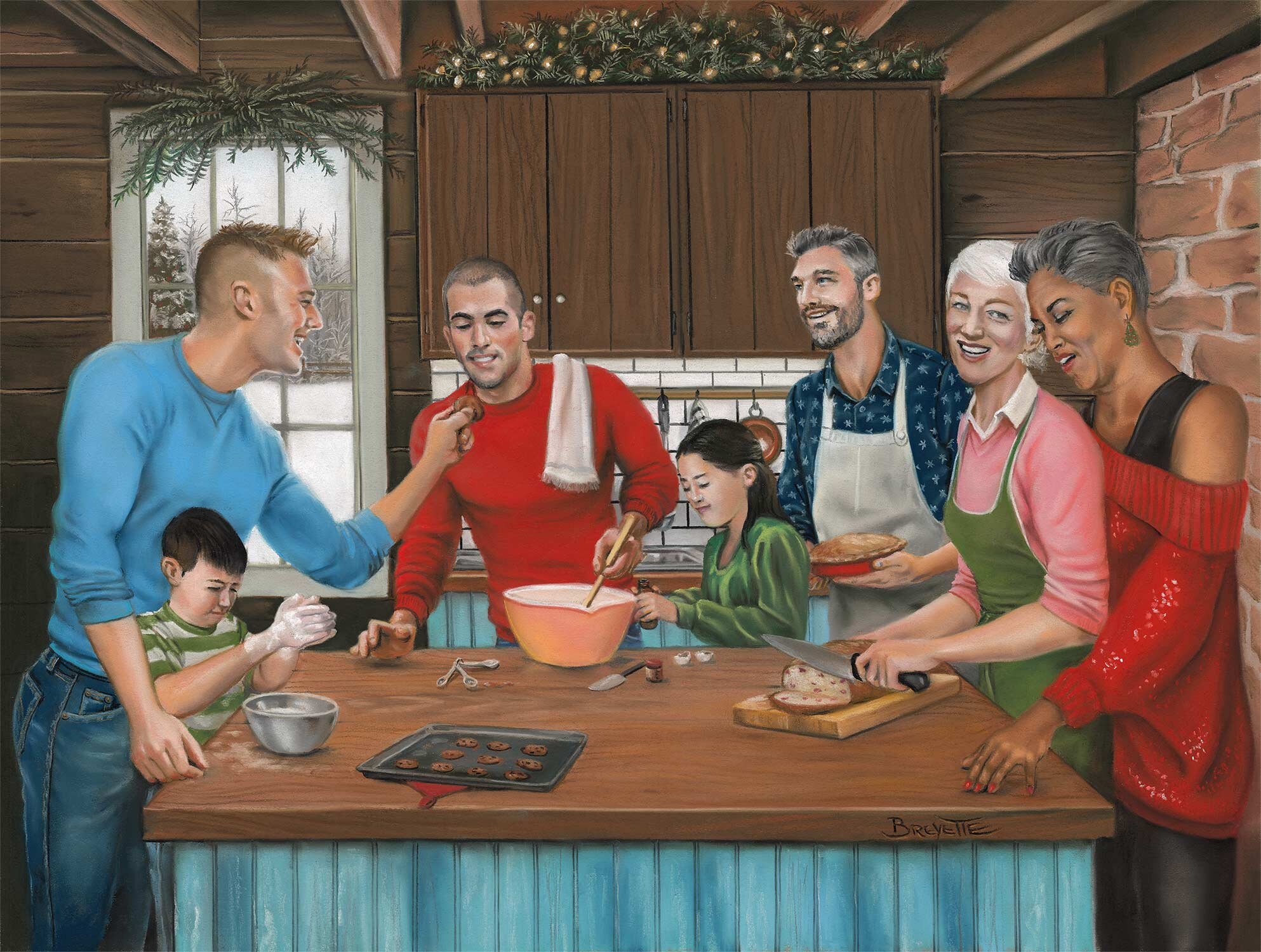 This Years Holiday Painting: Family Gathering