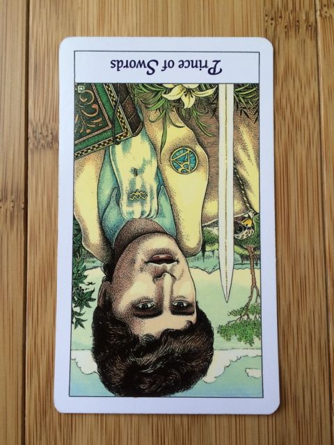 Prince of Swords reversed, Cosmic Tarot 