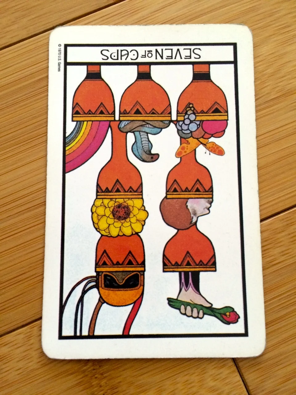 Seven of Cups reversed, Aquarian deck
