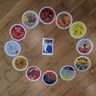 January 2016 horoscope spread, Aquarian tarot and Motherpeace deck