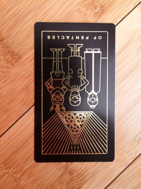 Three of Pentacles reversed, Golden Thread Tarot