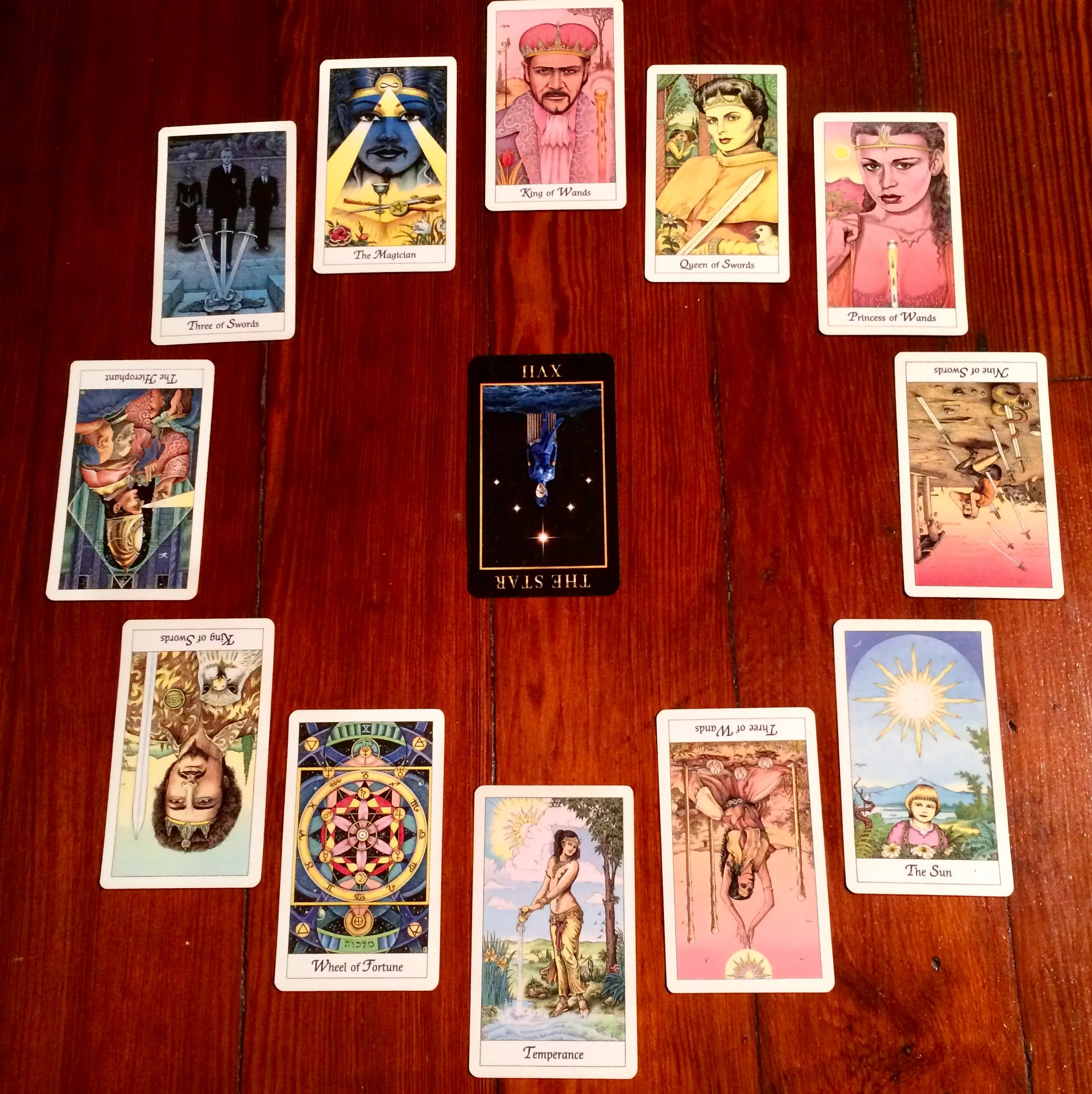 Astrological spread with Manzel’s Tarot and The Cosmic Tarot