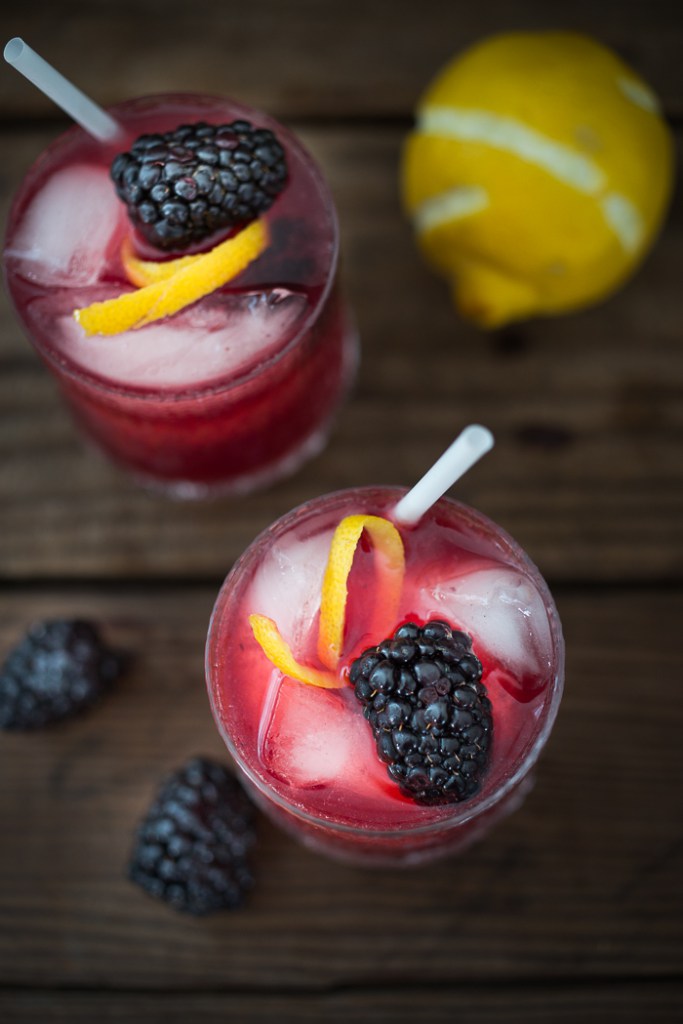 You really can't go wrong with muddled blackberries, soda and lemon (and maybe some gin for the +21). This twist on the traditional bramble takes a little effort to prepare, but is well worth the work! See the recipe at feastingathome.com, here .