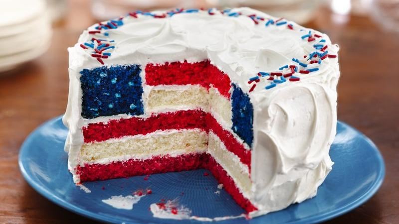This patriotic cake just screams crowd pleaser. It takes a bit of prep time, but will be the highlight of your party. Betty Crocker has the recipe here .