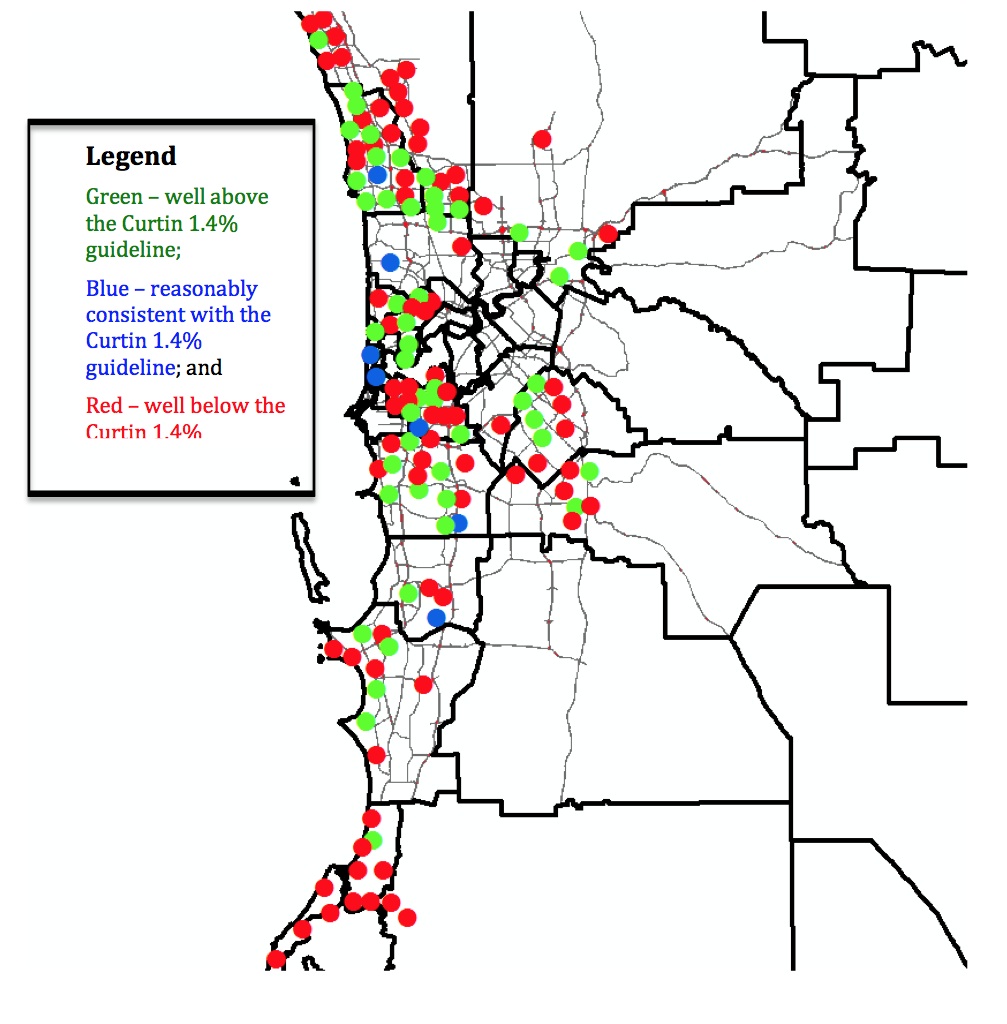 Figure 6: Map showing distribution of active open space