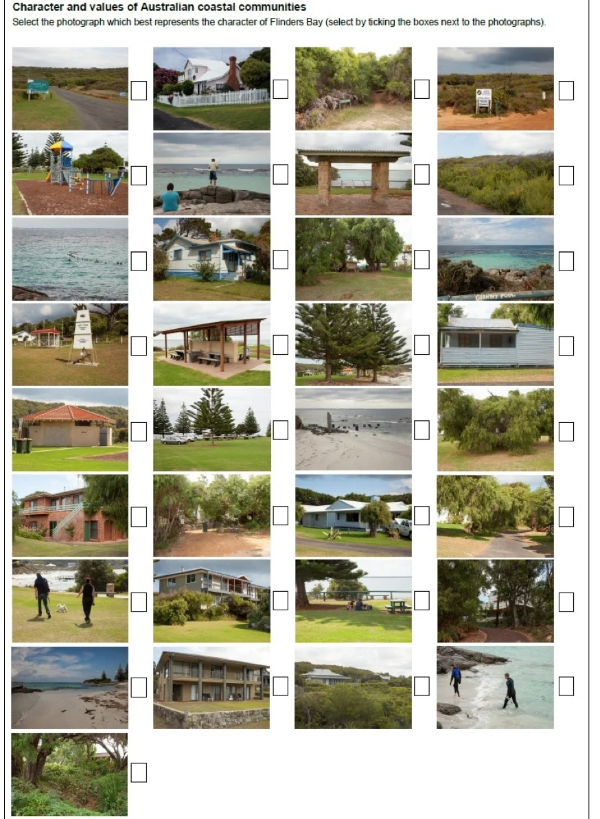 Ballot paper for the Flinders Bay study