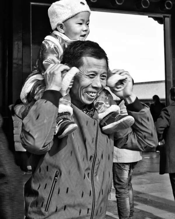 Happy grandfather #streetphotography #blackandwhitephotography