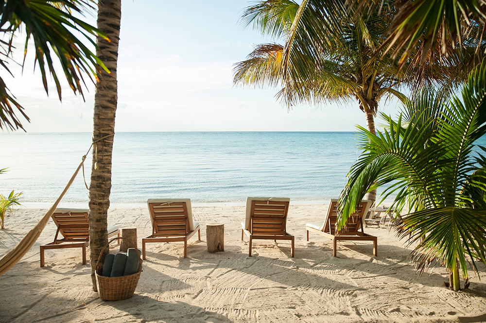The calm, crystal water of Soliman Bay are a nice alternative to the freshwater infinity pool.