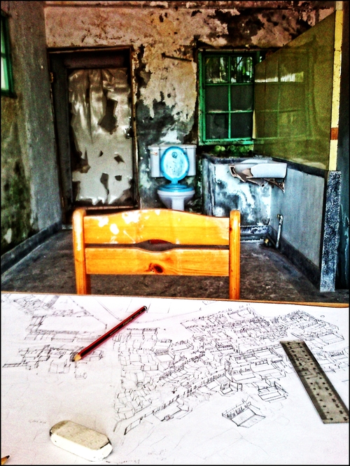 One of the abandoned houses I spent a lot of time drawing Toad Mountain in. I didn't use the bathroom facilities.