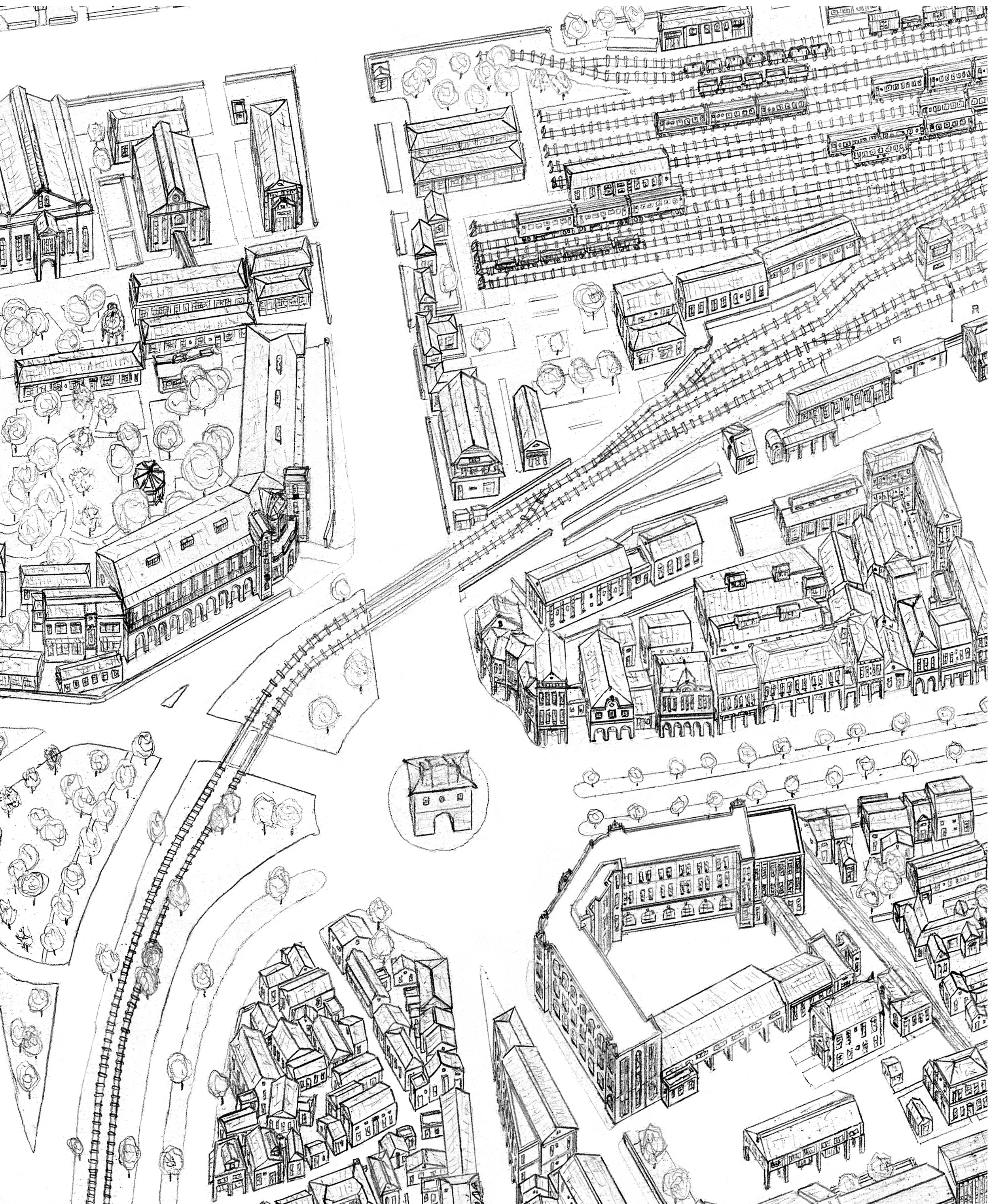 The North Gate area in around 1945. From my Historic Taipei Map. Most of the sites in this post that were extant in that time can be seen. However the railway workers' village was a little too far west to include.