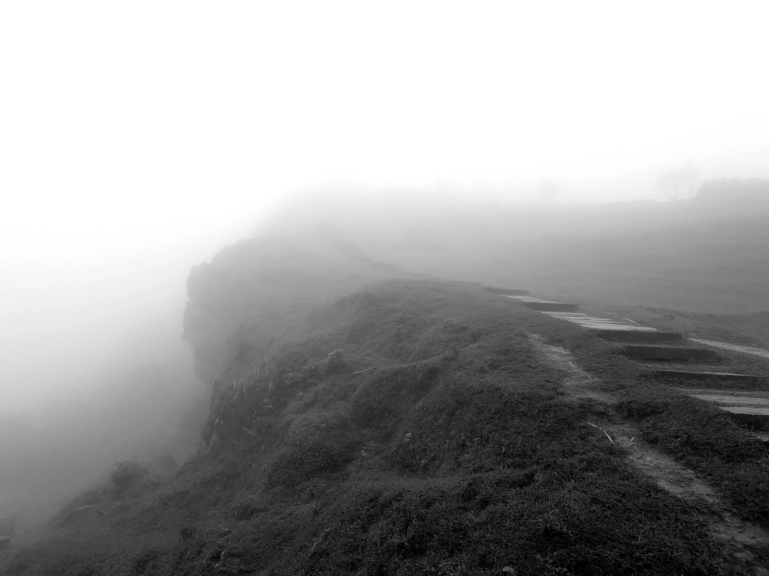 On the cliff path trying to outrun the storm