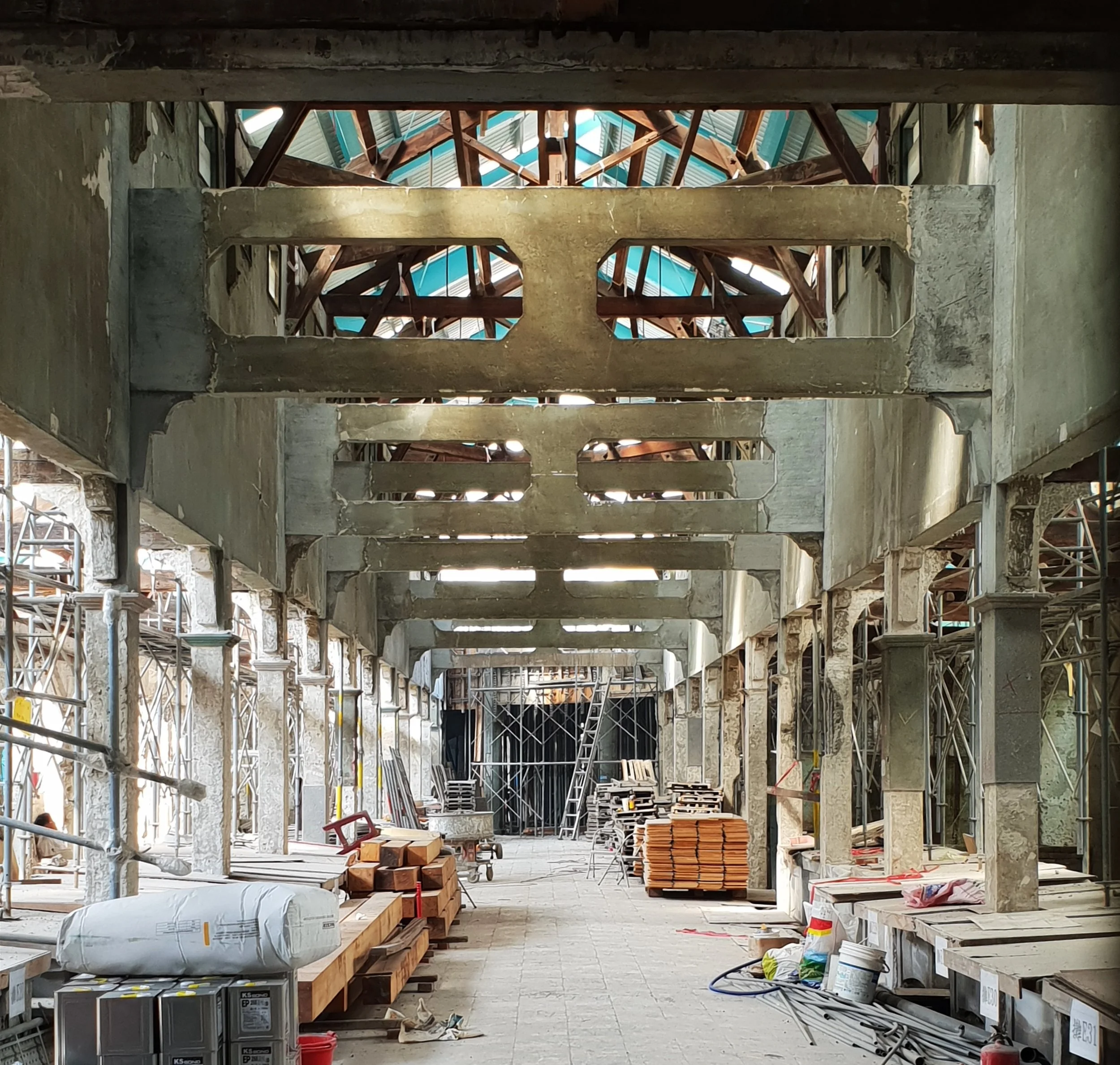 Ximen Market stripped back for restoration. I couldn’t see if the central tower survives
