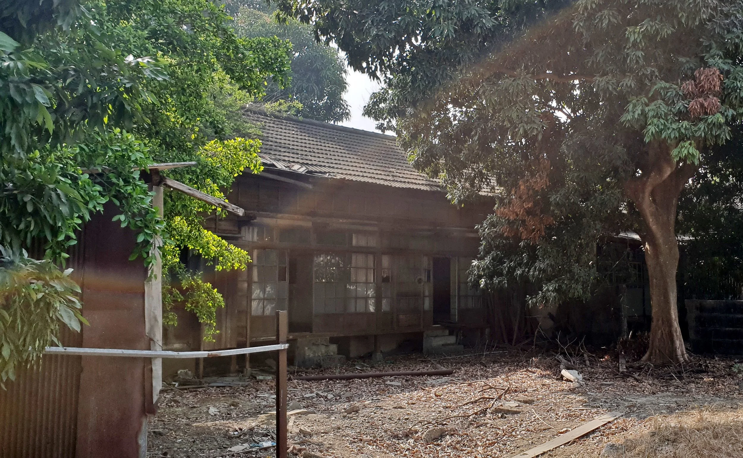 One of the few wooden houses left and the area where there used to be many