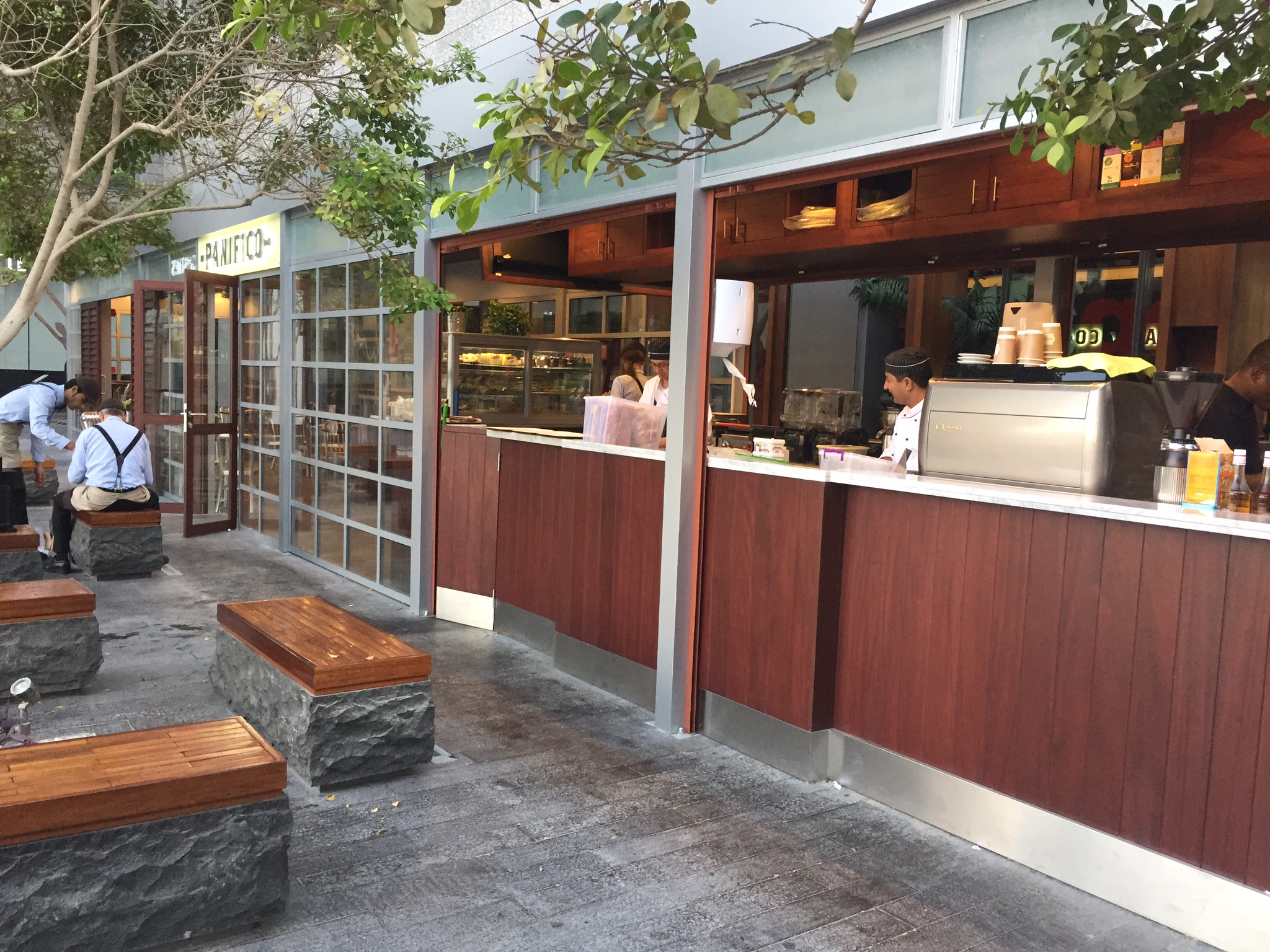 Outdoor courtyard and cafe area. It's just how we imagined!