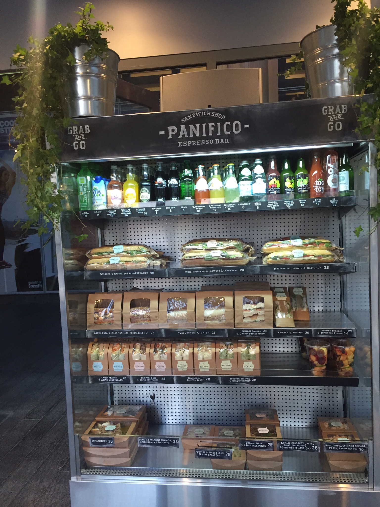 A fantastic selection of grab-and-go beverages, sandwiches and salads. If you're always in a hurry and in the mood for gourmet, you're going to become best friends with this cooler.