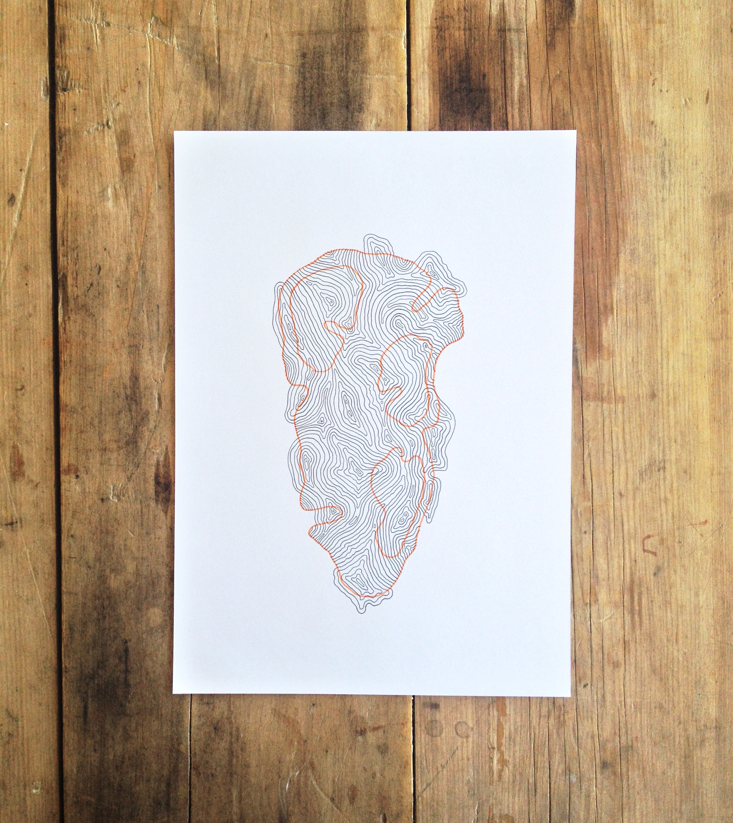 'Pin' 2013 Ink & Marker on cold pressed French card 297mm X 420mm