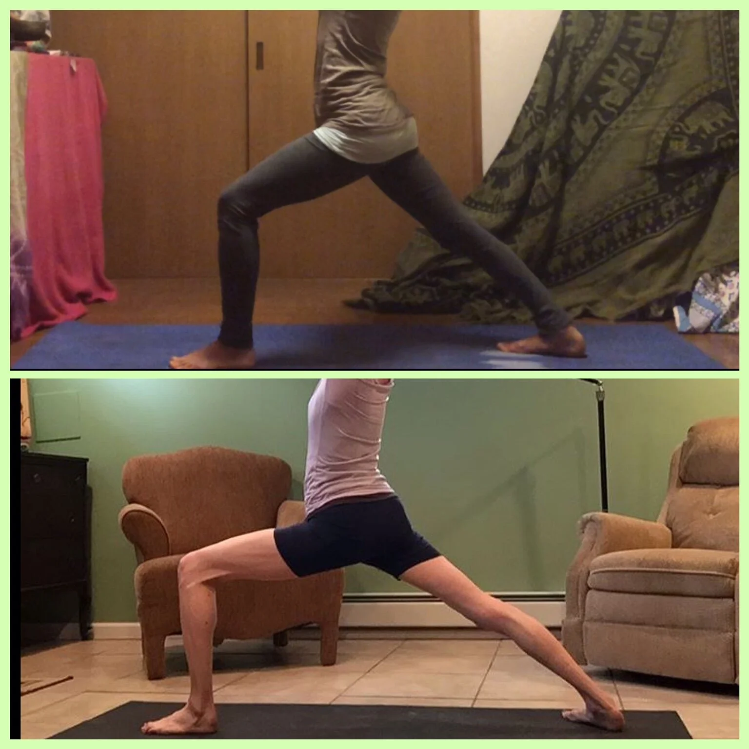 Placement of back foot in warrior 1