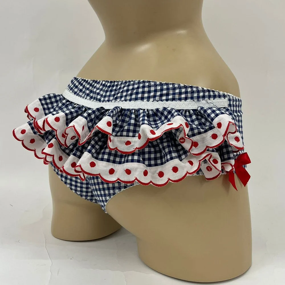 Dot frills gingham shorts