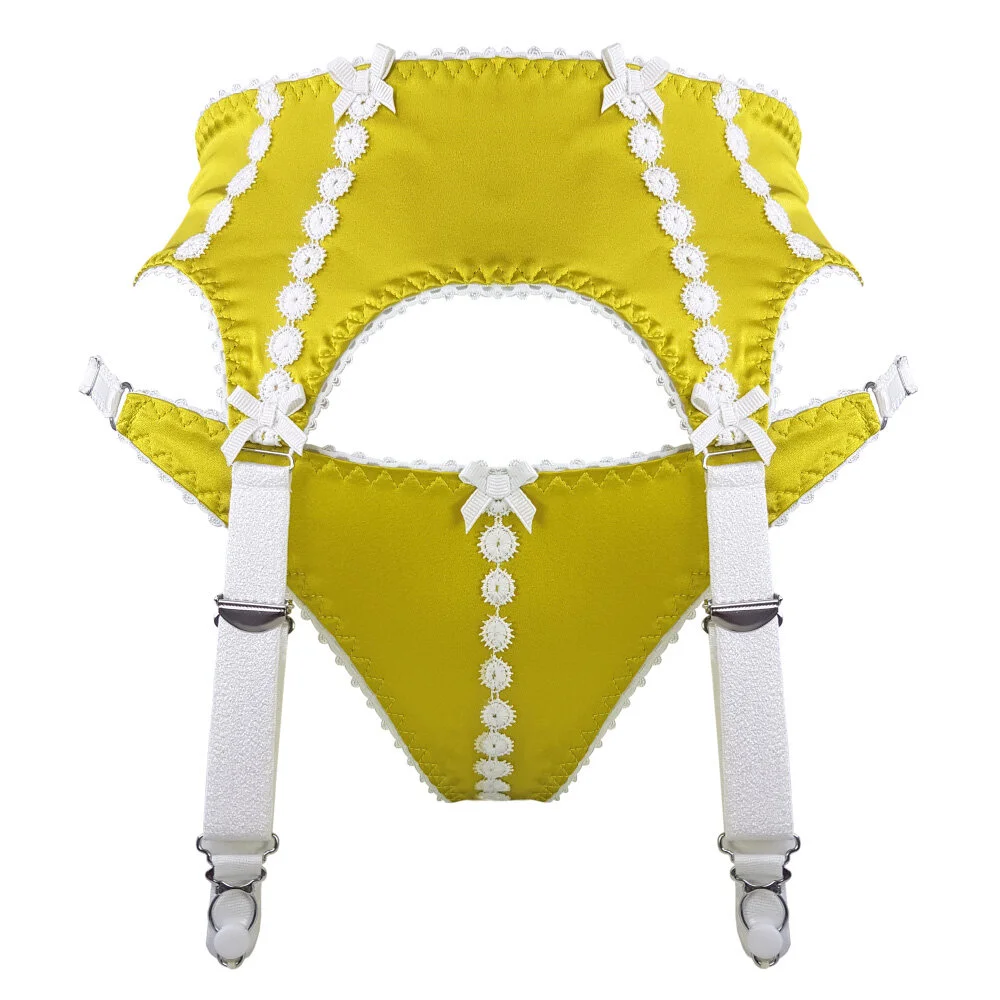 satin garter belt Noelle Black Satin Strappy Suspender Belt – Playful Promises main image 1