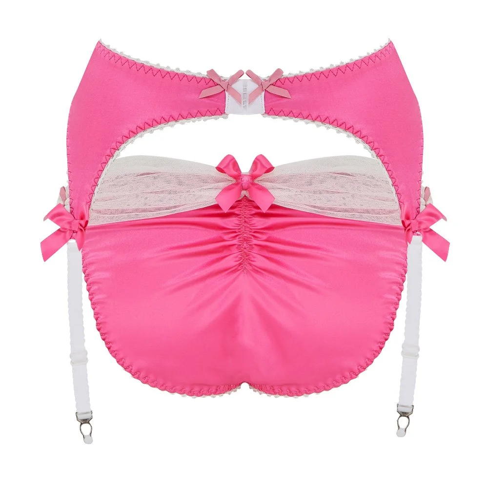 Lipstick Pink Rose silk suspender belt Buttress & Snatch Lipstick Pink Rose silk suspender belt Buttress & Snatch