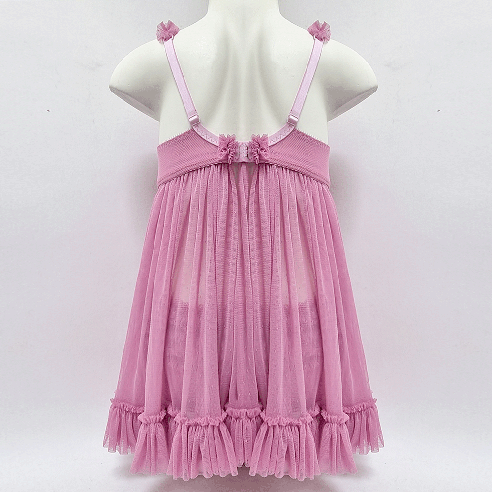 Cherry blossom pink ruffle tulle babydoll Buttress & Snatch Cherry blossom pink ruffle tulle babydoll Buttress & Snatch