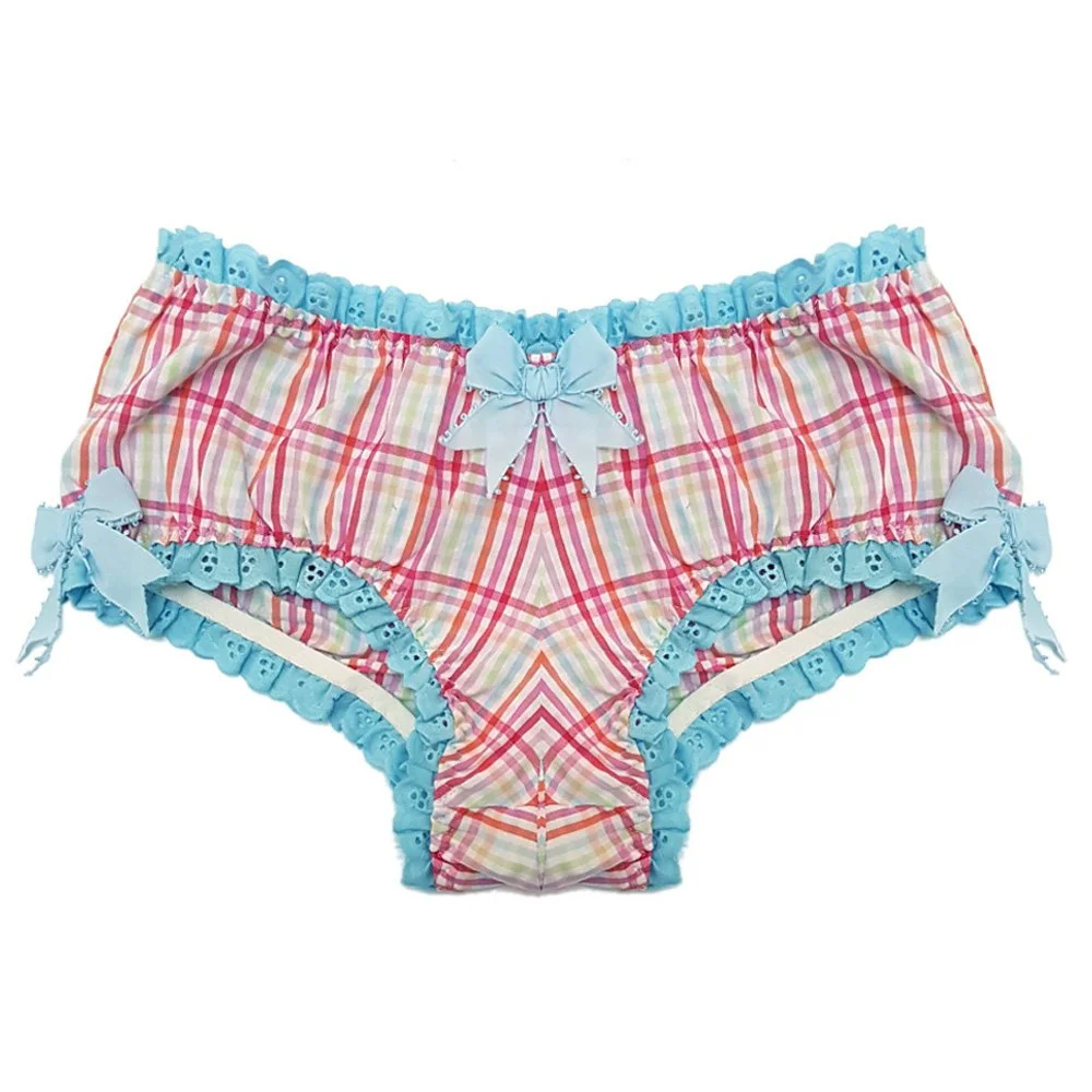 Blue check shorts