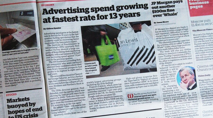 "Advertising spend growing at fastest rate for 13 years"