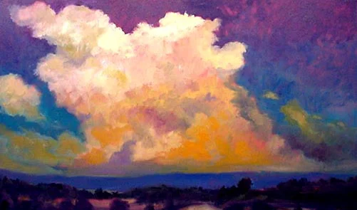 "CLOUDS OVER FORT LEWIS" ERIC FITZPATRICK, OIL 36" X 60"