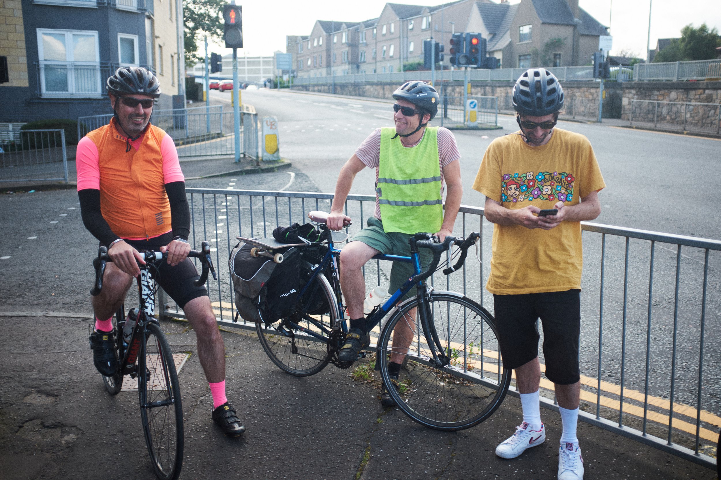  Gary Browne, Mark Foster and John Rattray leaving Falkirk on the 17th of August 2019. 