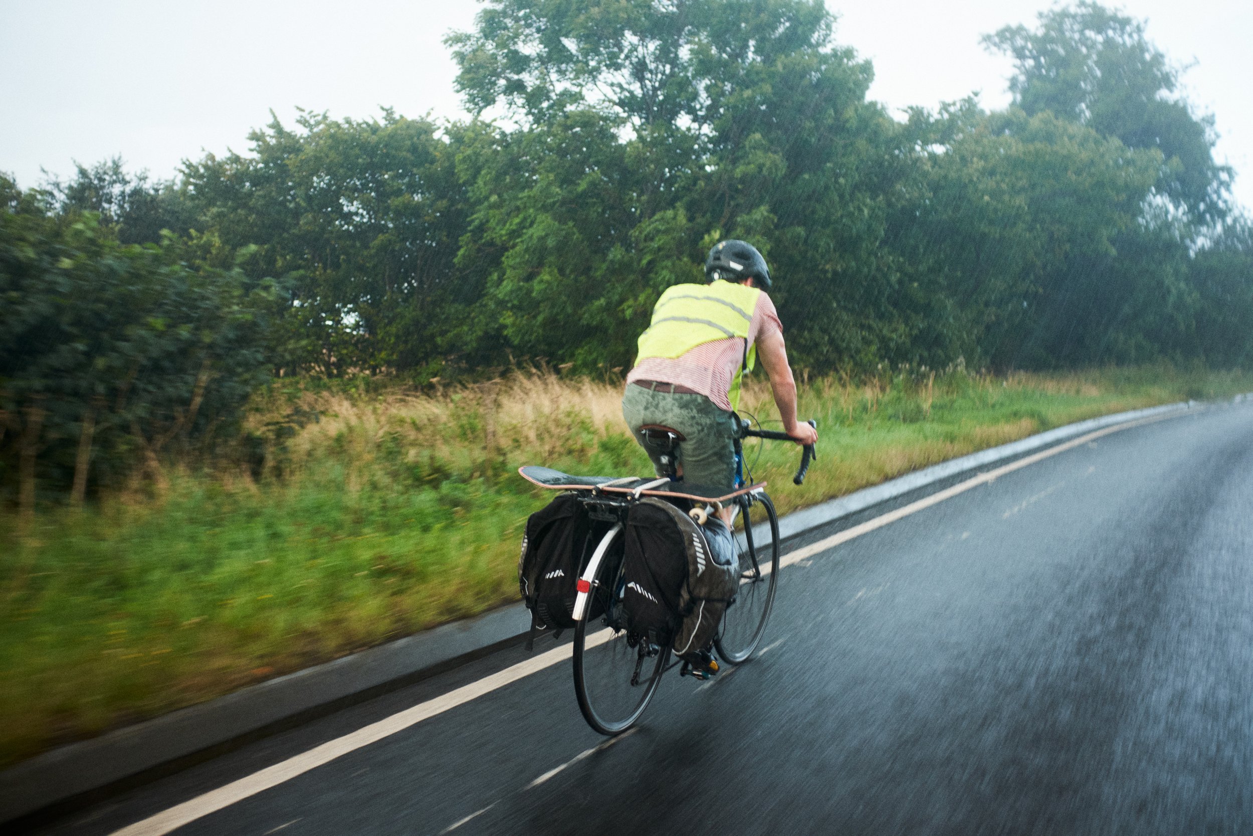  Mark Foster travelling by bicycle from Falkirk through to Edinburgh. 