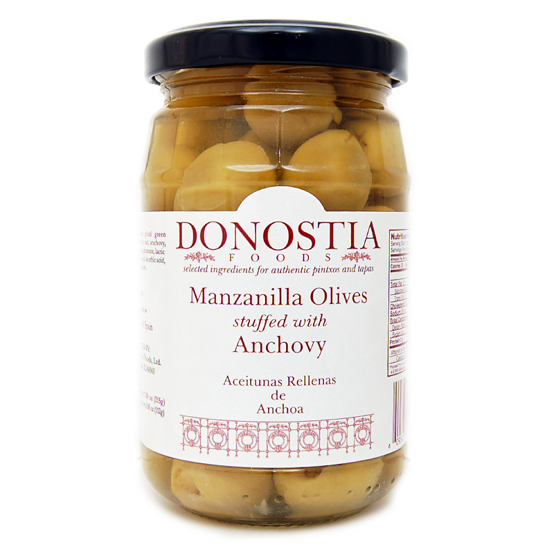 Donostia Foods Manzanilla Olives Stuffed with Anchovy