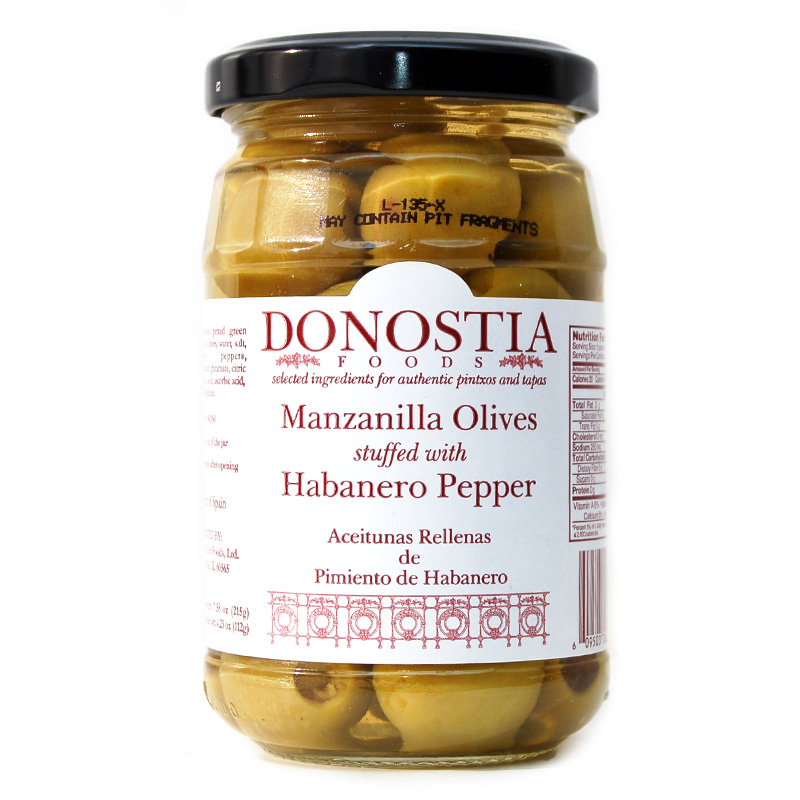 Donostia Foods Manzanilla Olives stuffed with Habanero Pepper