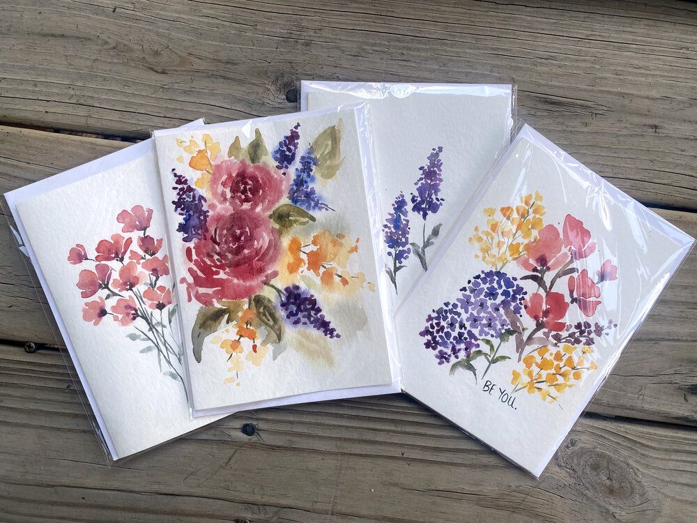 4 Original Watercolor Cards — Kristina Nennig Designs