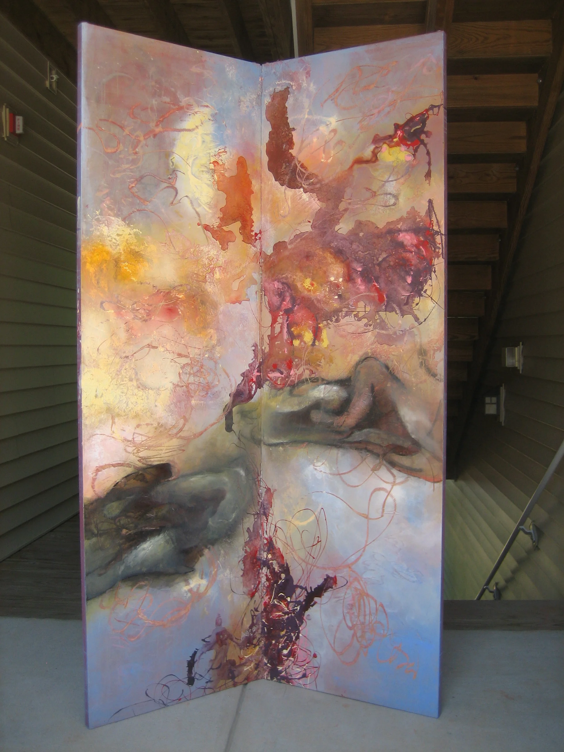  Parade  acrylic on hinged panel  SOLD 