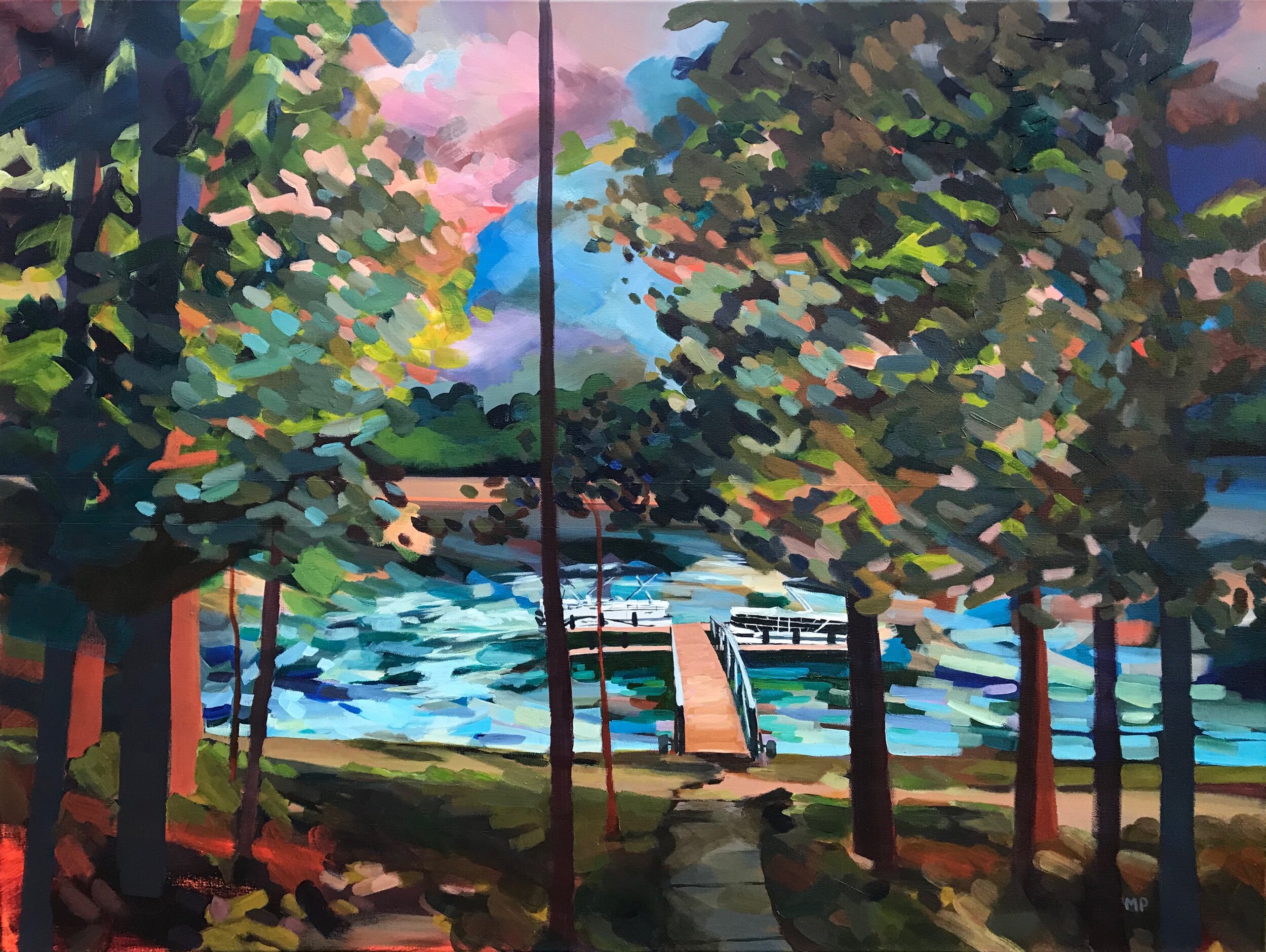 Lake Hartwell Summer acrylic on canvas 30"x40" SOLD