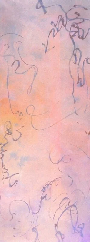  Pulse  acrylic on panel  80" x 27.5"&nbsp;  ARTIST TRADE (with artist Elizabeth Snipes) 