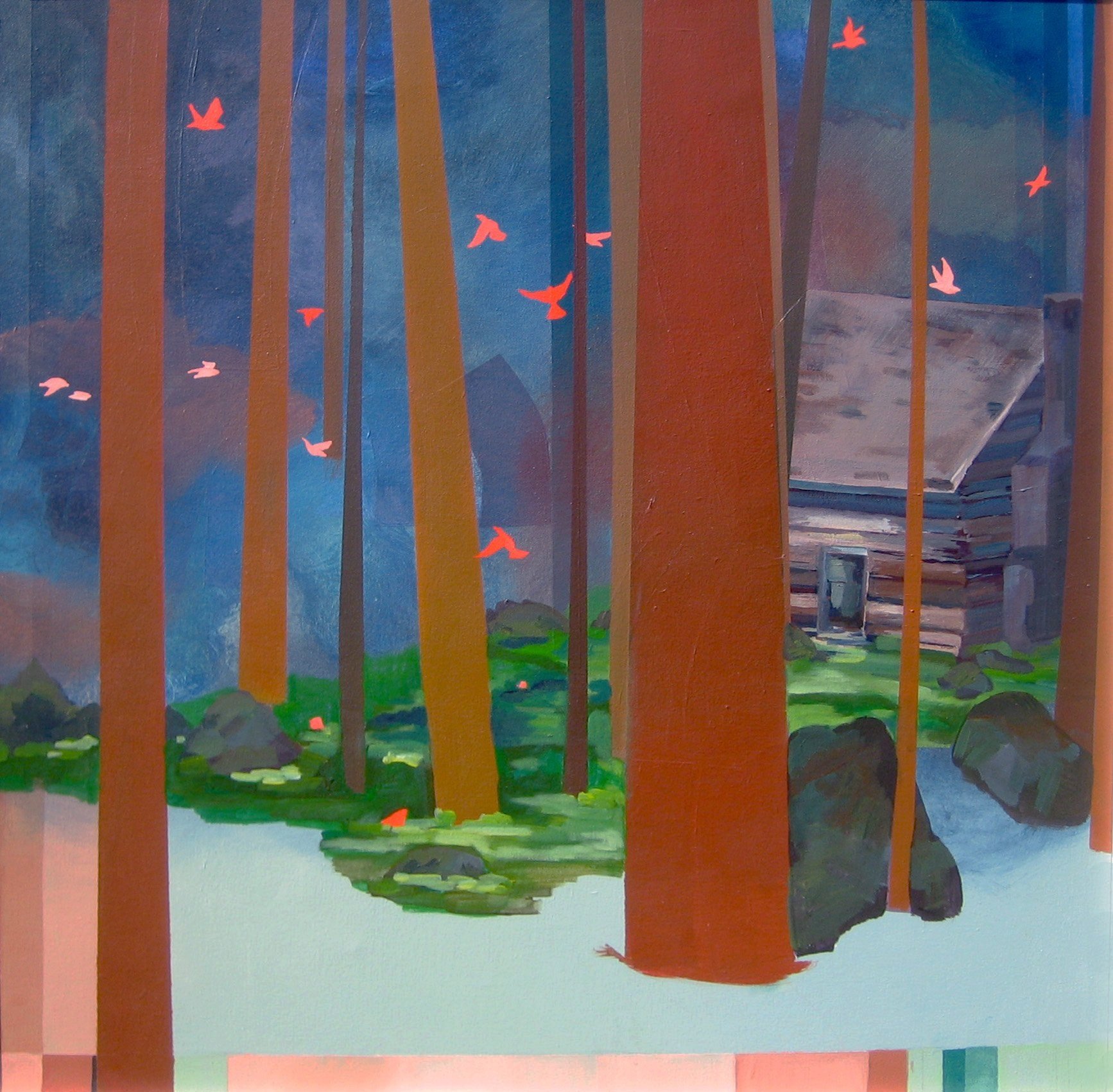 Finn and Forest Friends acrylic on canvas 31 3/4” x 31 3/4” SOLD