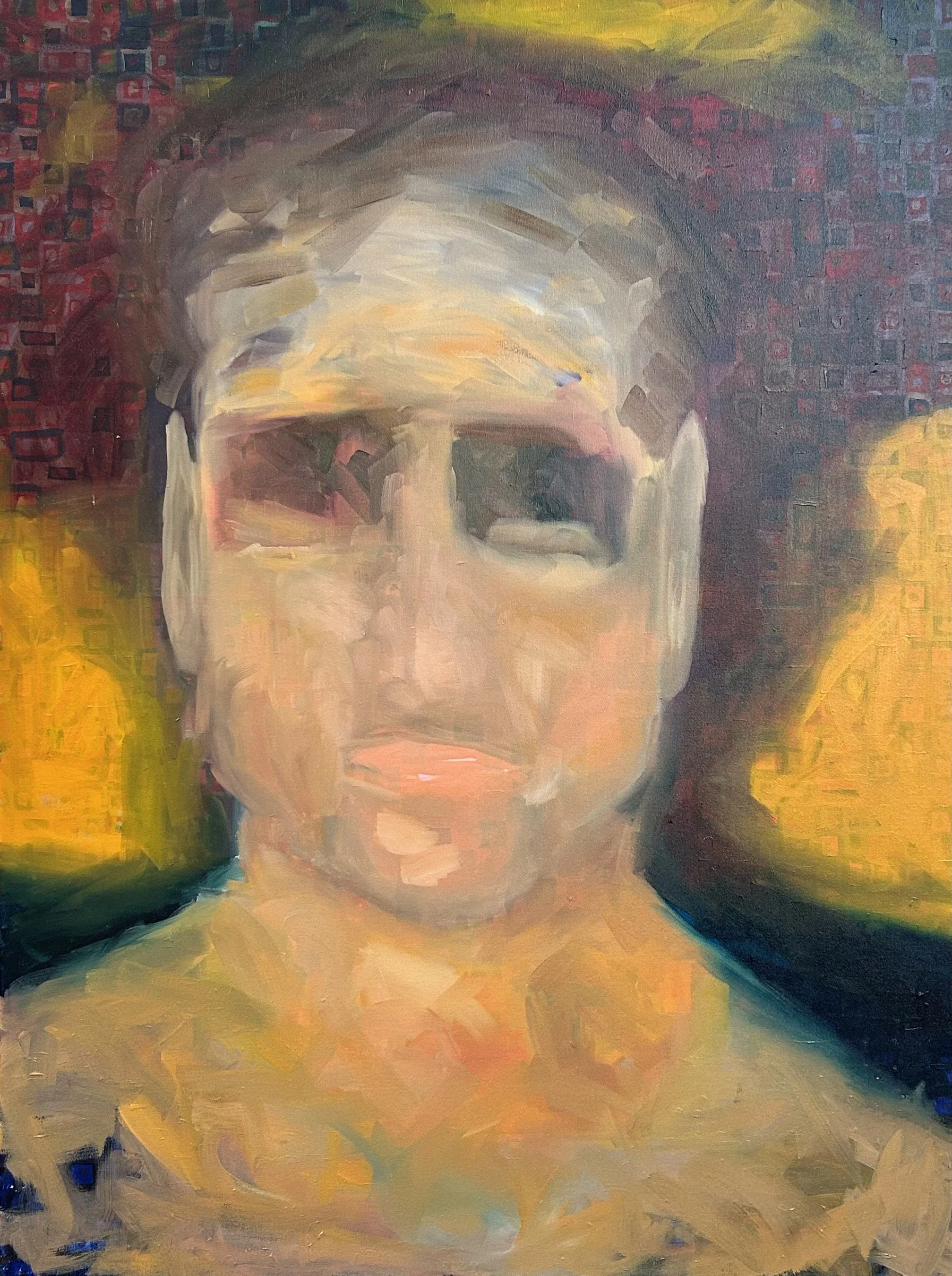  Just a Man, 2025  acrylic and oil on canvas  48”x36” 