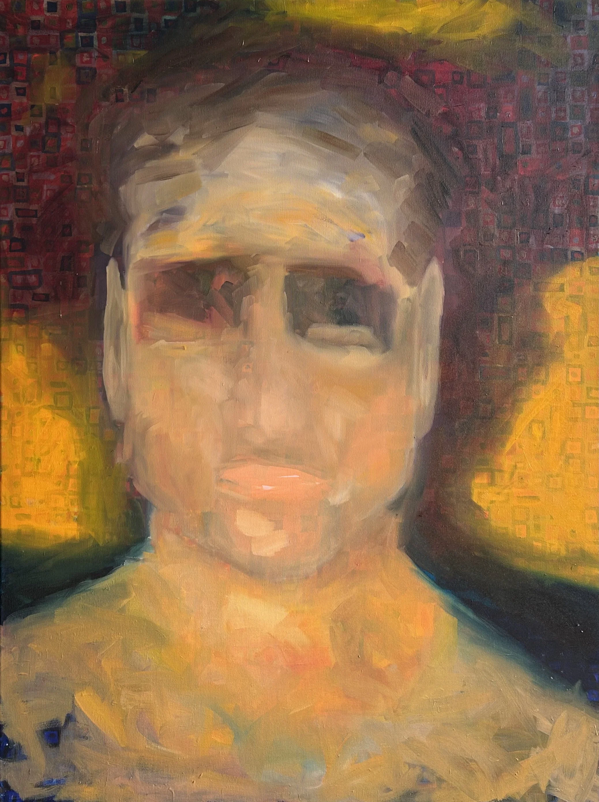  Just a Man, 2025  acrylic and oil on canvas  48”x36” 