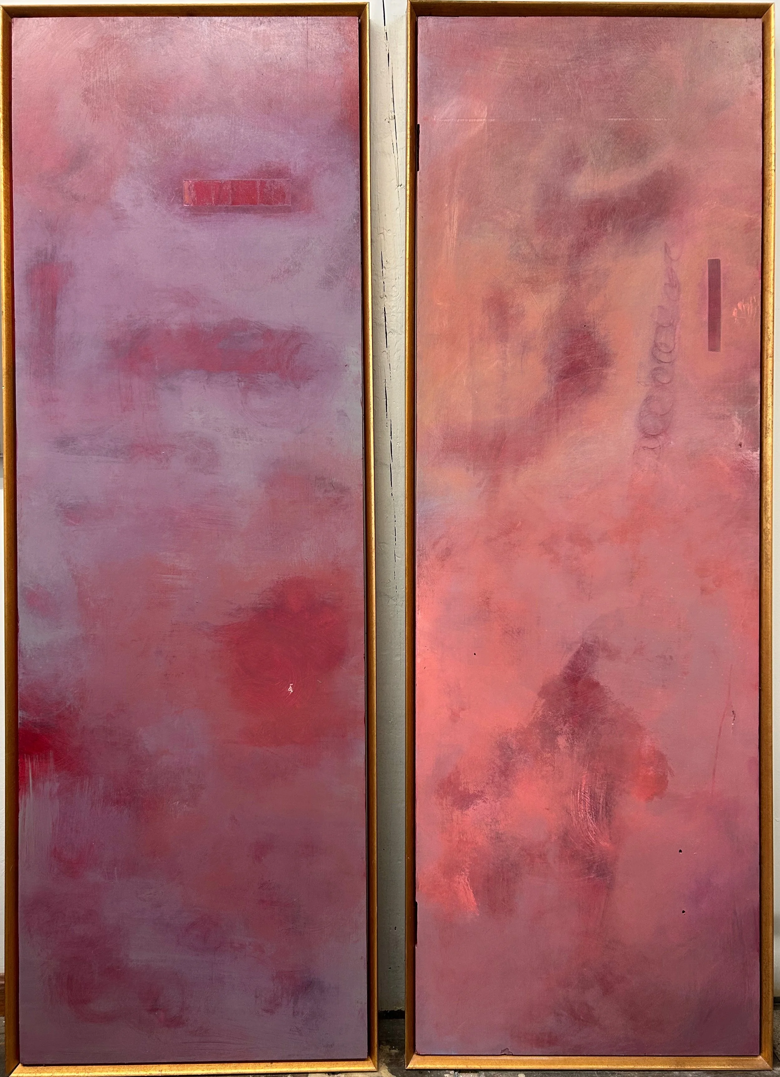  Captain  acrylic on panel  80" x 27.5"&nbsp;    The Annunciation  acrylic on panel  80" x 27.5"&nbsp;   