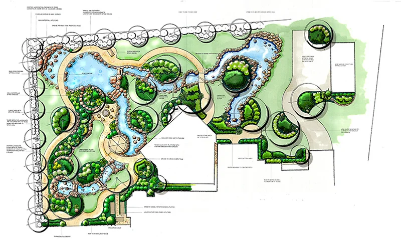 Landscape Design Drawing Woodlands, Tx