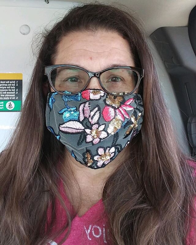 look how cute she looks in our new mask! Get some today 😷💕