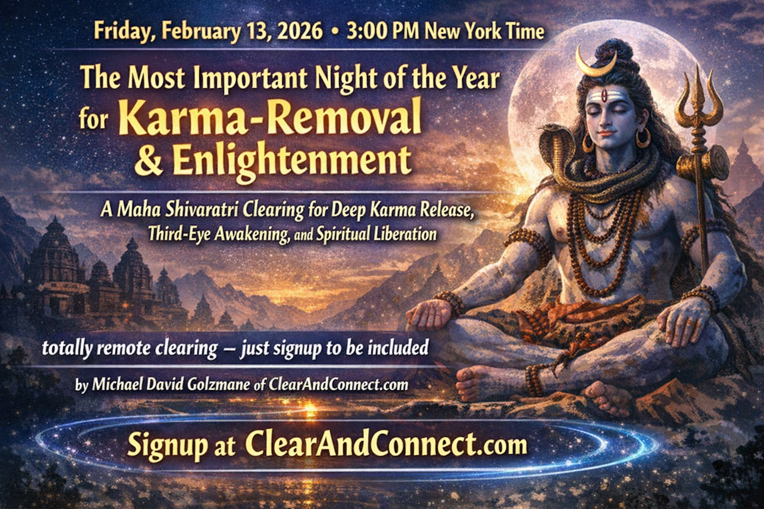 Friday, February 13, 2026 | Awaken the Third Eye: A Maha Shivaratri Group Energy Clearing