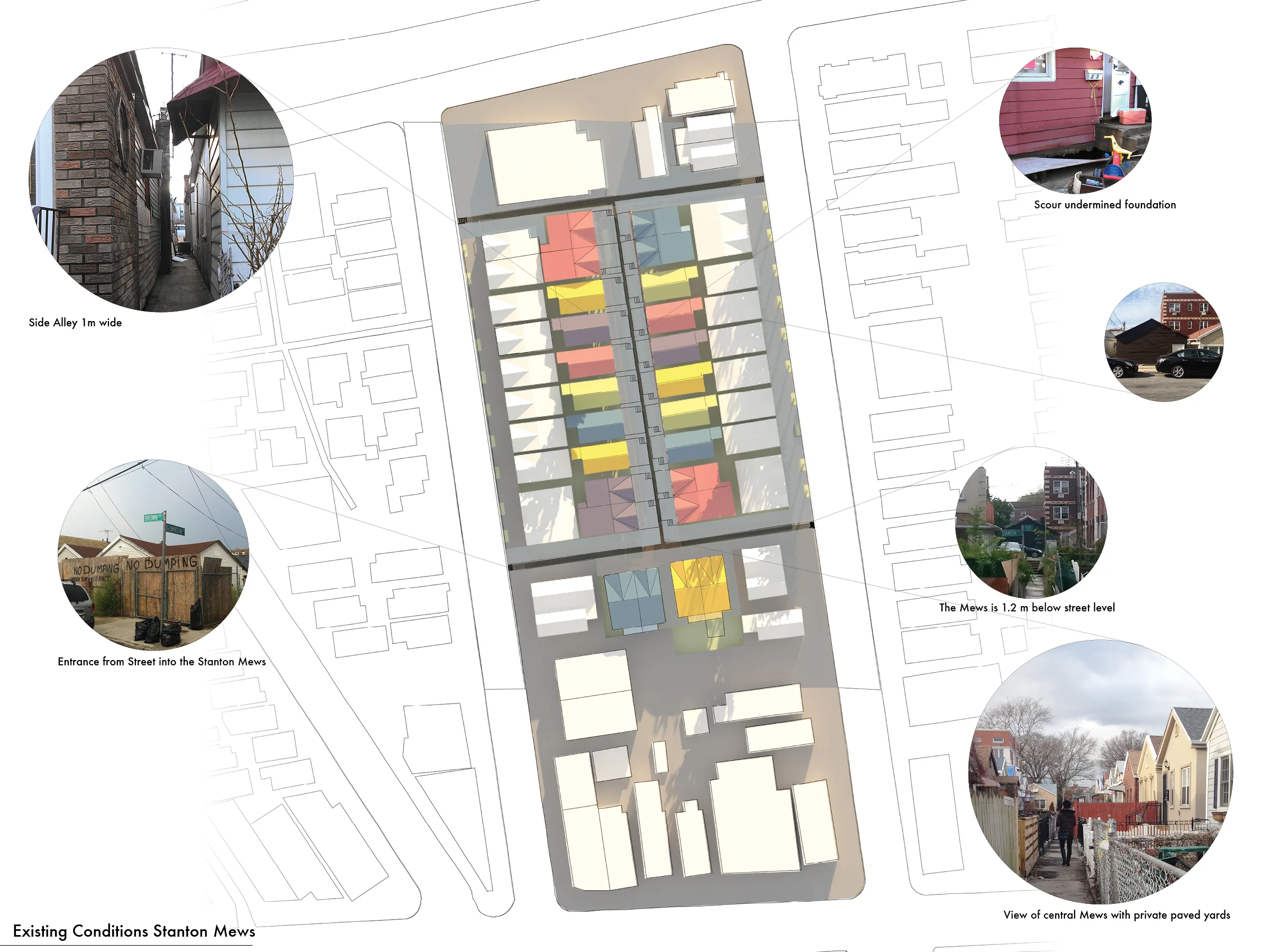 As illustrated here for Stanton Court, the mews were damaged by Sandy; but they also flood with every heavy rainfall. 