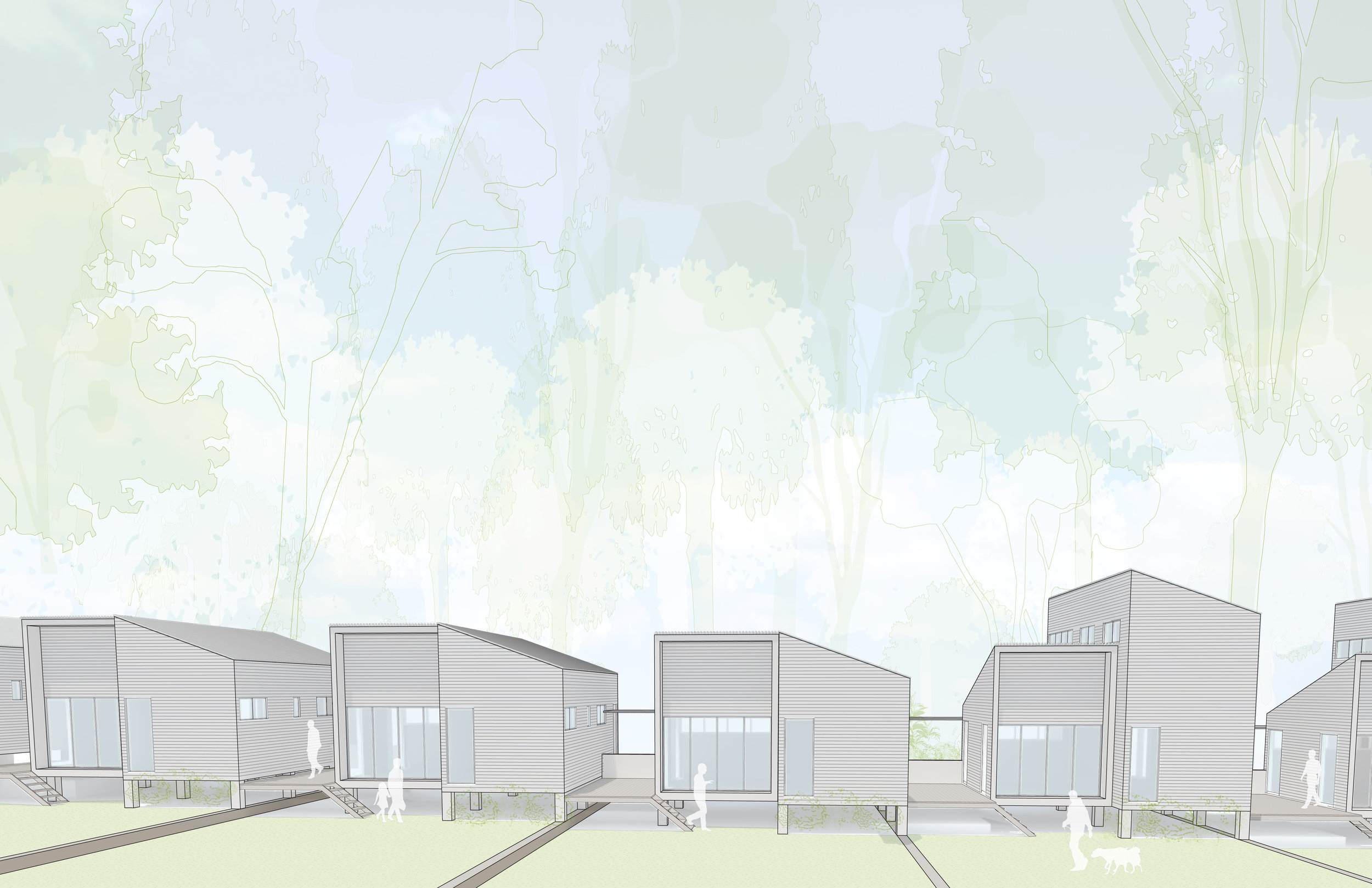 The design team – the firms Gans studio, JK Architecture, and Garrison Architects – bring over thirty years experience in affordable housing, community-based master planning, and energy-efficient construction.