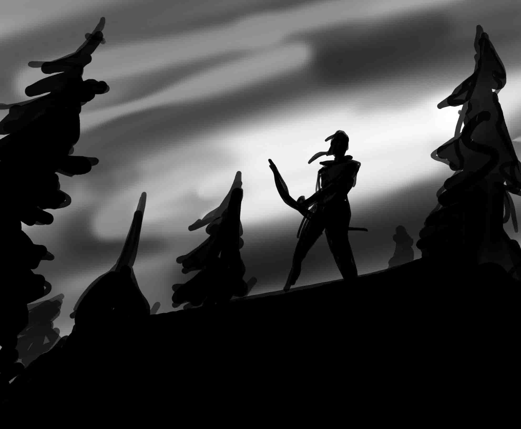 While playing Endurance on Rise, my friend rescued me from a bear attack. When I looked up, she was silhouetted in such a cool way. I had to capture that moment, it was so cool.