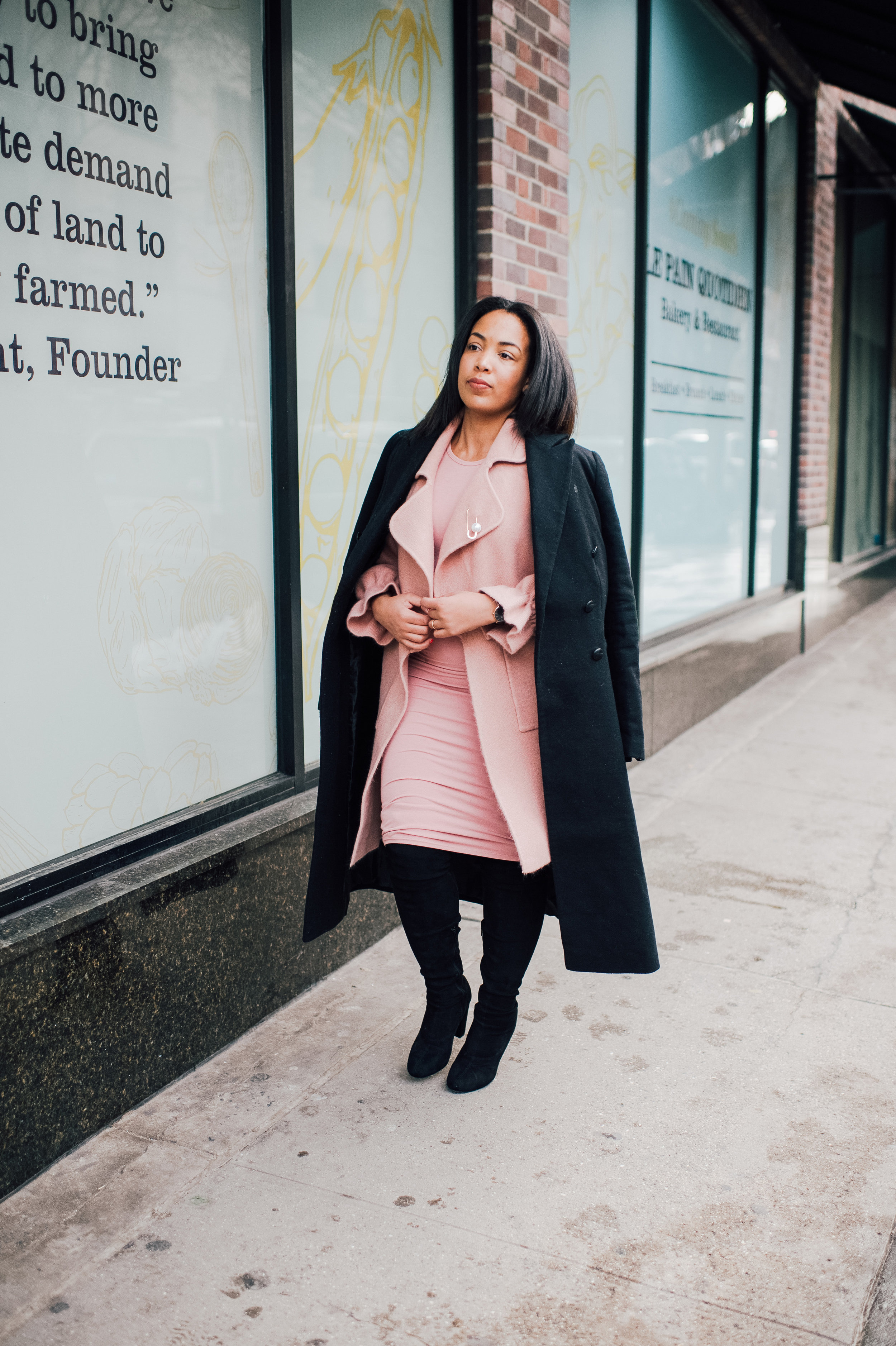 3-chicwish-blush-pink-coat-forever-21-pencil-dress-asos-black-coat-black-over-the-knee-boot-nyfw-streetstyle.jpg