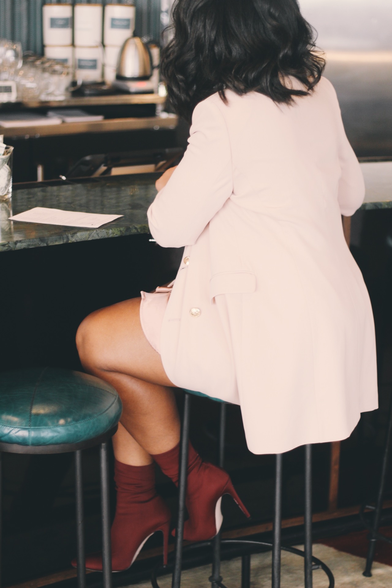 Durham-Hotel-Robinson-Style-Zara-blazer-dress-ruffle-shirt-dress-raid-asos-sock-boots-2.JPG