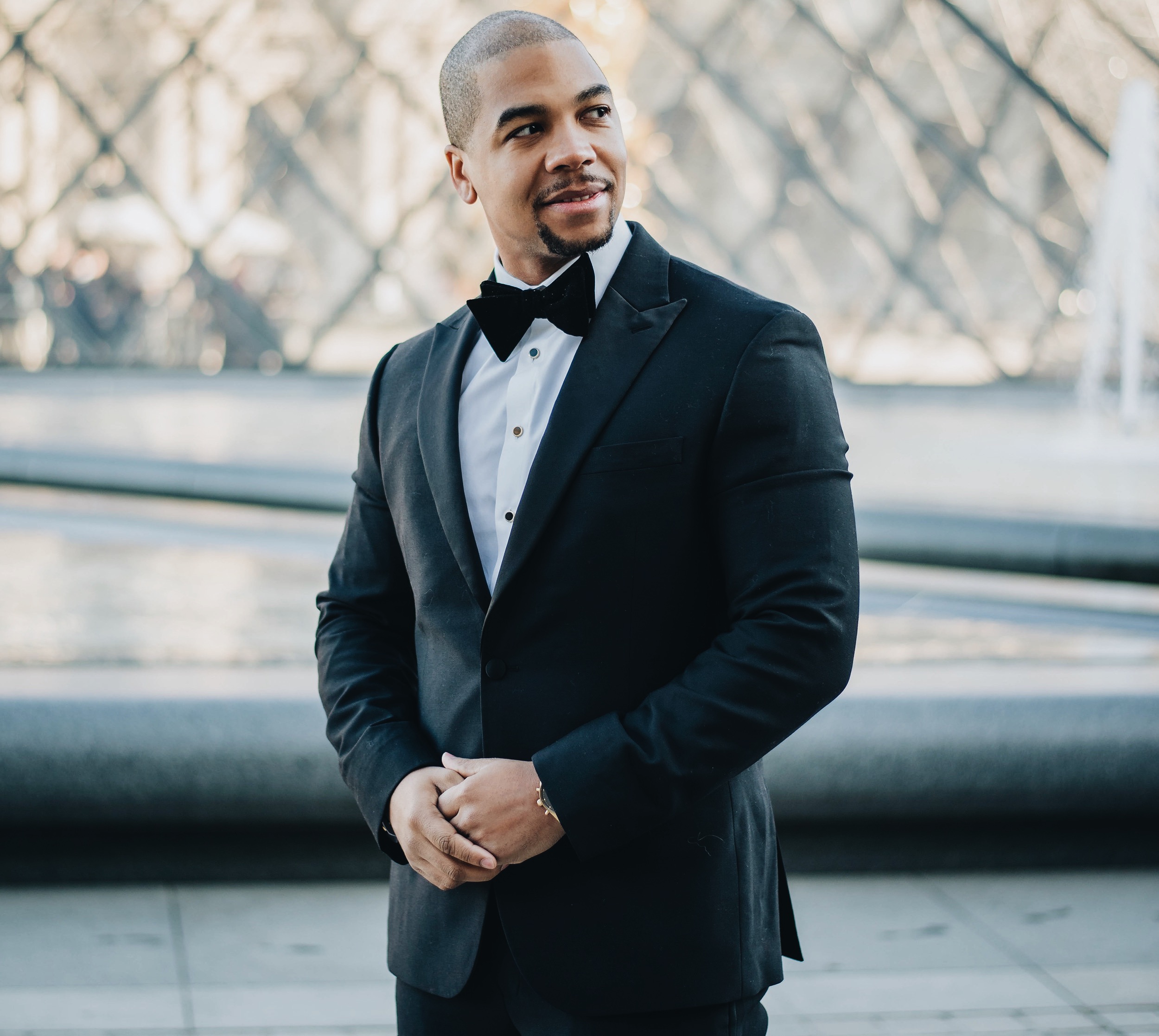 paris-engagement-session-the-louvre-katie-may-lucy-dress-anthropologie-bhldn-bridal-gown-bridesmaid-dress-the-black-tux-tuxedo-suit-rental-velvet-bow-tie-7.JPG