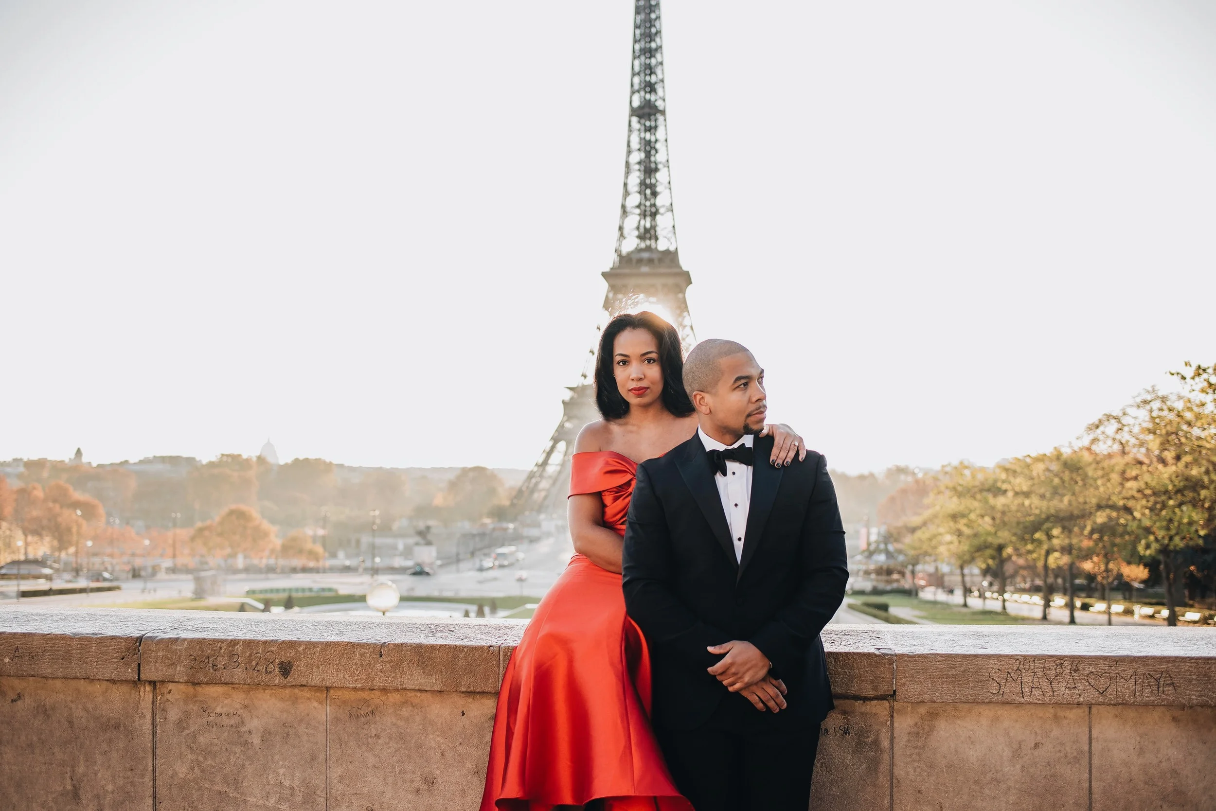 sachin and babi light blue dress Paris Pre-wedding shoot